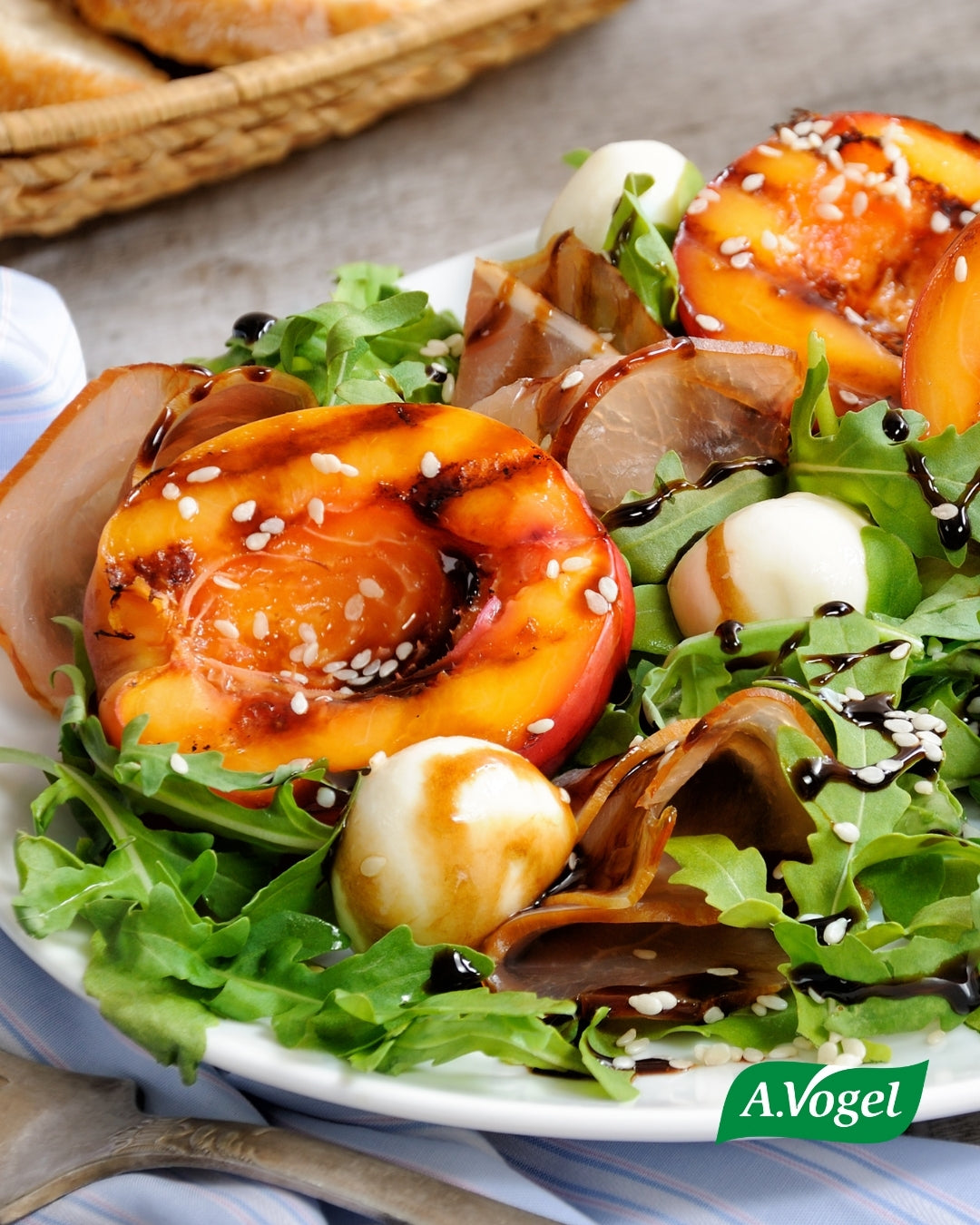 Grilled Peach and Burrata Salad